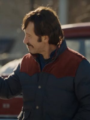 Paul Rudd Friendship 2025 Austin Blue Puffer Jacket