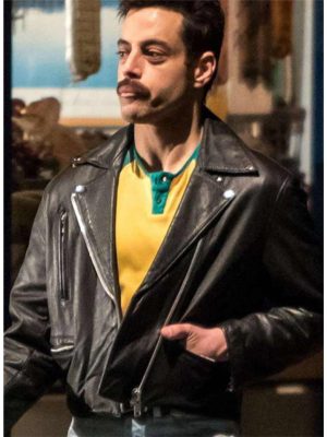 Bohemian Rhapsody Rami Malek Black Leather Jacket