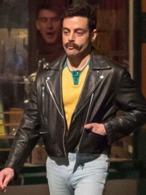 Bohemian Rhapsody Rami Malek Black Leather Jacket