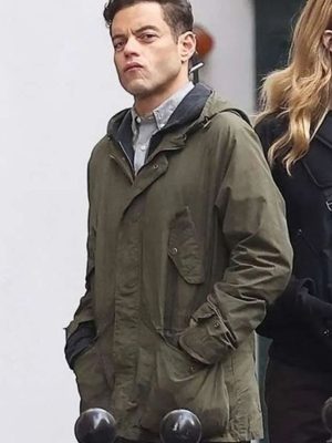Rami Malek The Amateur 2025 Charles Heller Green Cotton Jacket