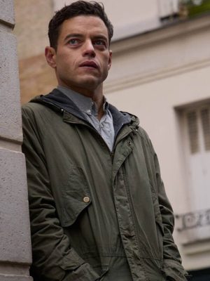 Rami Malek The Amateur 2025 Green Jacket