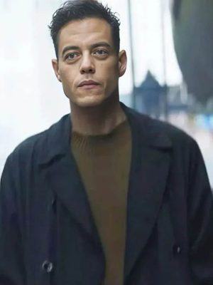 Rami Malek The Amateur 2025 Charles Black Coat