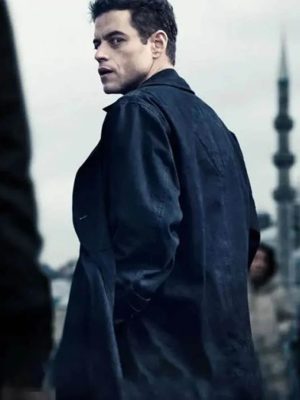 Rami Malek The Amateur 2025 Charles Black Coat
