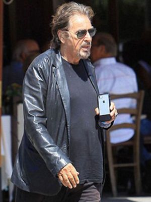 Al Pacino Black Leather Blazer