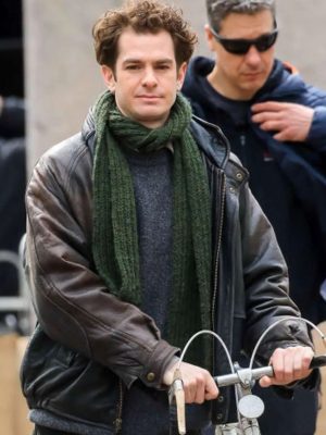 Andrew Garfield Tick Tick Boom Jon Brown Leather Jacket