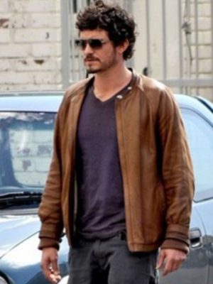 Orlando Bloom Zulu Brian Epkeen Brown Leather Jacket
