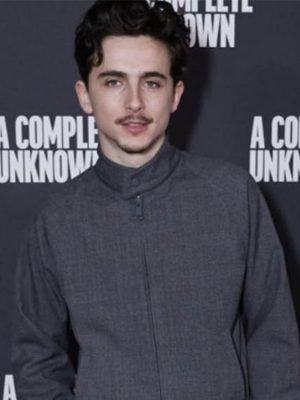 Timothée Chalamet A Complete Unknown Grey Jacket