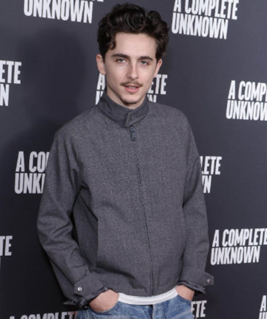 Timothée Chalamet A Complete Unknown Bob Dylan Grey Jacket
