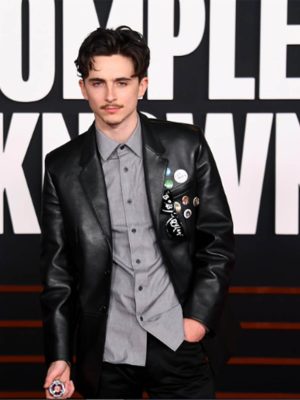 Timothée Chalamet A Complete Unknown Leather Blazer