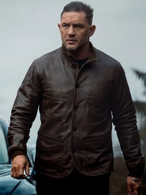 Tom Hardy MobLand Leather Bomber Jacket