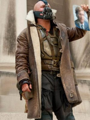 Tom Hardy The Dark Knight Rises Bane Distressed Brown Leather Long Coat