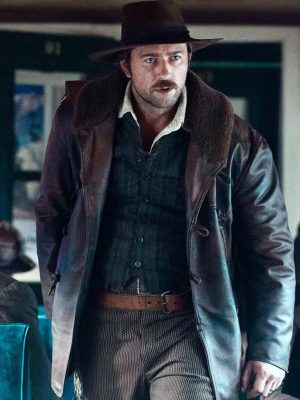 1923 S02 Spencer Dutton Brown Leather Coat