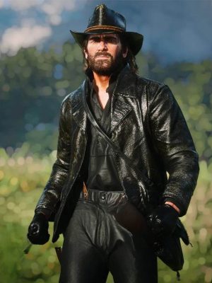 Arthur Morgan RDR2 Black Leather Coat