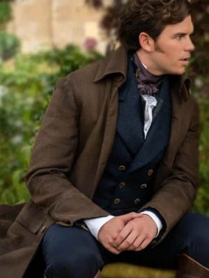Bridgerton S03 Luke Newton Brown Cotton Coat