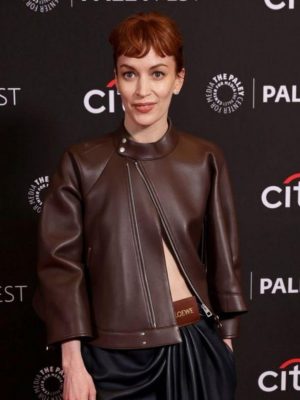 Britt Lower Severance Premiere Brown Leather Jacket