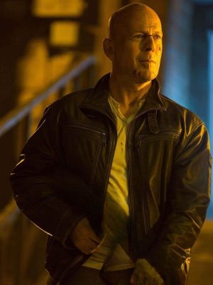Bruce Willis A Good Day to Die Hard Black Leather Jacket
