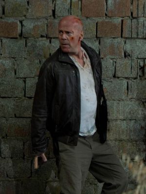 Bruce Willis A Good Day to Die Hard Black Leather Jacket
