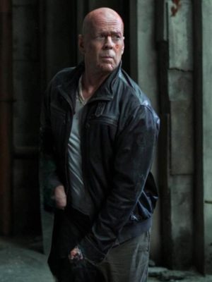 Bruce Willis A Good Day to Die Hard Black Leather Jacket