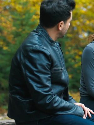 Andrew Mathews Sullivans Crossing Allan Hawco Black Leather Jacket