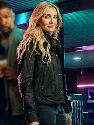 Cameron Diaz Back In Action 2025 Emily Black Cotton Jacket