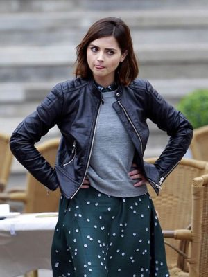 Clara Oswald Doctor Who S02 Black Leather Jacket