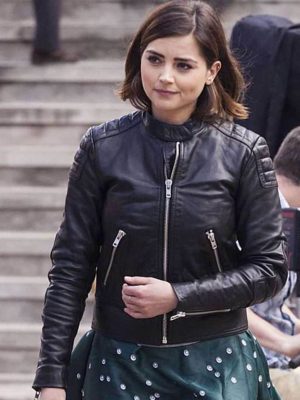 Clara Oswald Doctor Who S02 Black Leather Jacket