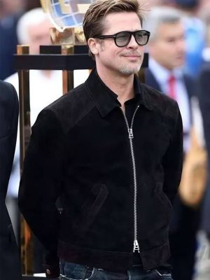 F1 2025 Sonny Hayes Black Suede Leather Jacket