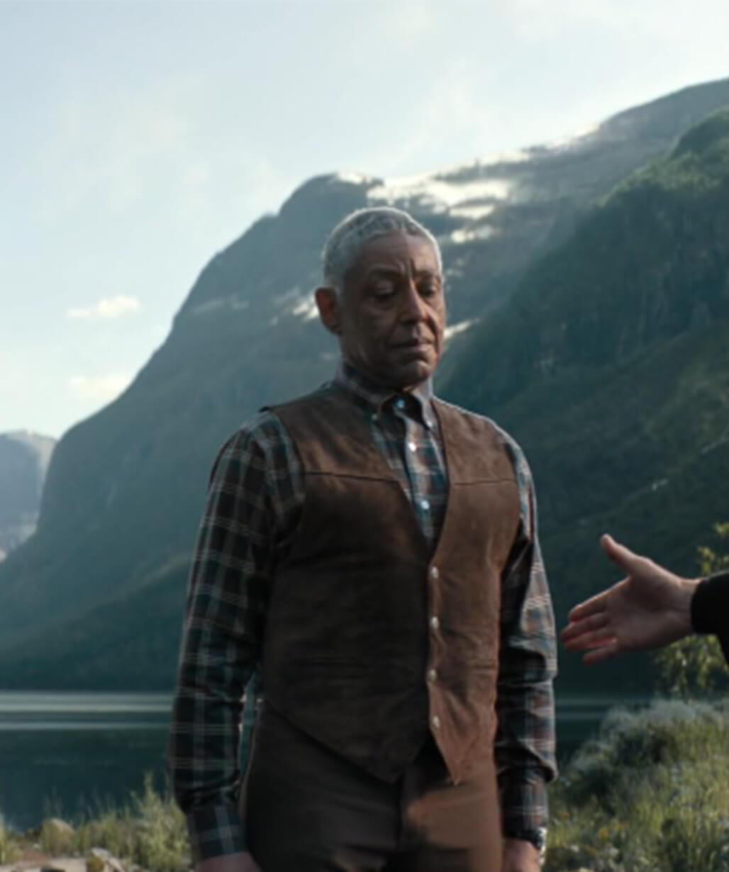 Giancarlo Esposito The Electric State 2025 Brown Vest