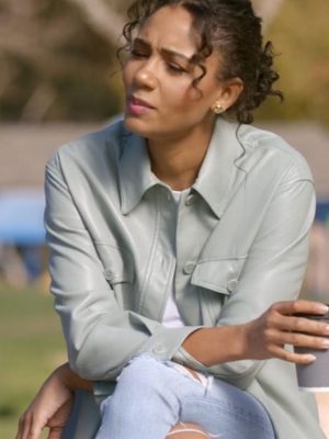 Greta Onieogou All American Layla Keating Grey Leather Shirt