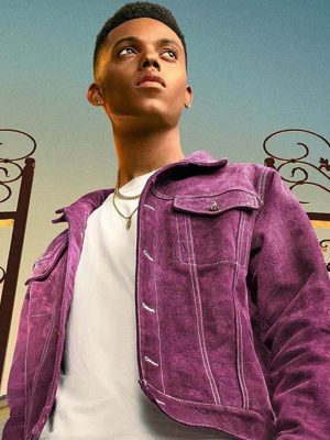 Jabari Banks Bel-Air S02 Purple Suede Jacket