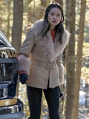 Jamie Chung Dexter New Blood Beige Fur Coat