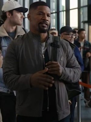 Jamie Foxx Back in Action 2025 Matt Grey Cotton Jacket