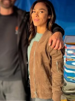 Jessica Camacho Countdown S01 Suede Bomber Jacket