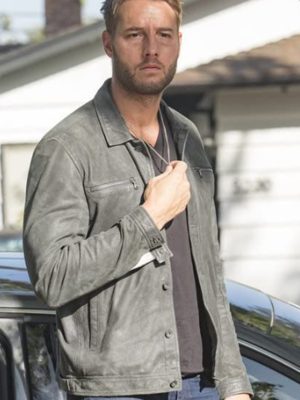 Justin Hartley This Is Us Kevin Pearson Grey Leather Jacket
