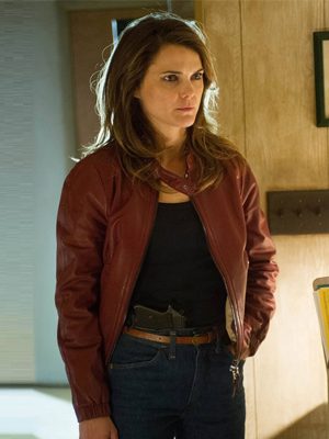 Keri Russell The Americans Red Leather Jacket