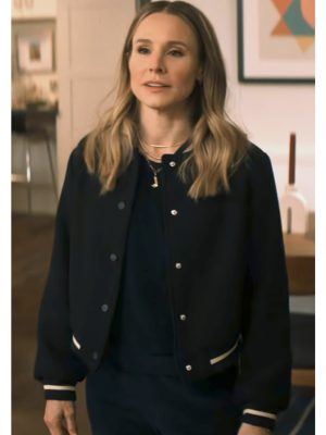 Kristen Bell Nobody Wants This Black wool Bomber Jacket