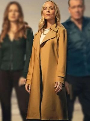 Maria Bello The Waterfront Mae Buckley Brown Coat