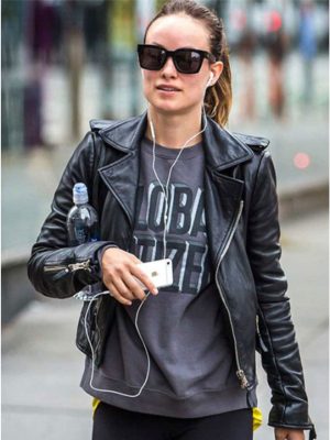 Olivia Wilde New Black Leather Jacket