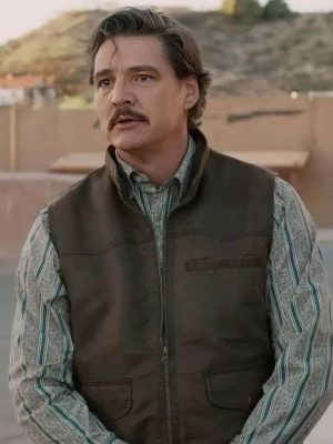 Pedro Pascal Eddington 2025 Brown Cotton Vest