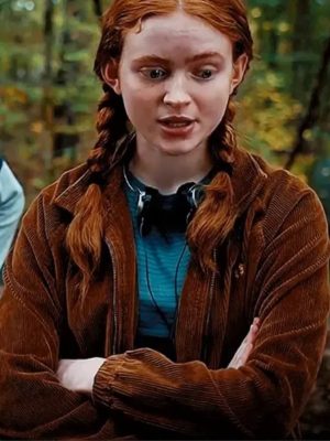 Sadie Sink Stranger Things S04 Brown Corduroy Jacket