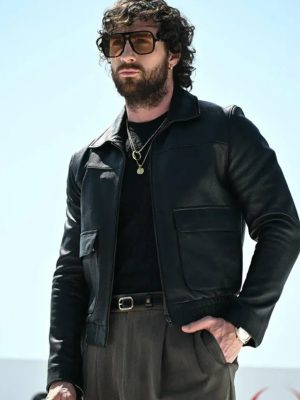Aaron Taylor Johnson 28 Year Laters Black Leather Jacket