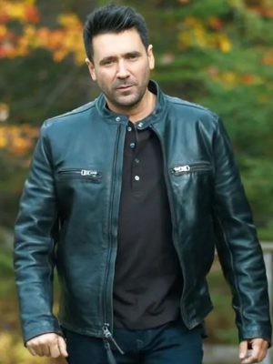 Andrew Mathews Sullivans Crossing Allan Hawco Black Leather Jacket