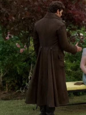 Bridgerton S03 Luke Newton Brown Long Coat