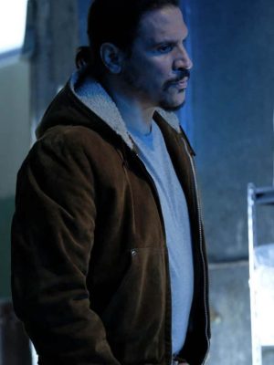 Sergio Peris-Mencheta Snowfall S06 Gustavo 'El oso' Zapata Brown Suede Leather Jacket