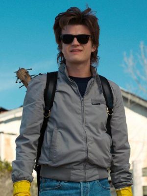 Stranger Things Joe Keery Bomber Grey Jacket