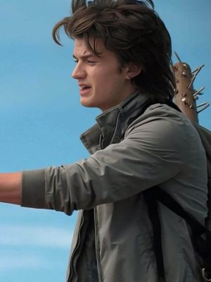 Stranger Things Joe Keery Bomber Grey Jacket