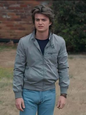 Stranger Things Joe Keery Bomber Grey Jacket