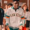 Stranger Things S04 Lucas Sinclair Hawkins White Jacket