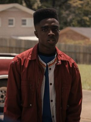 Stranger Things S04 Lucas Sinclair Maroon Cotton Jacket