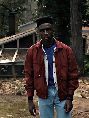 Stranger Things S04 Lucas Sinclair Maroon Jacket Outfit